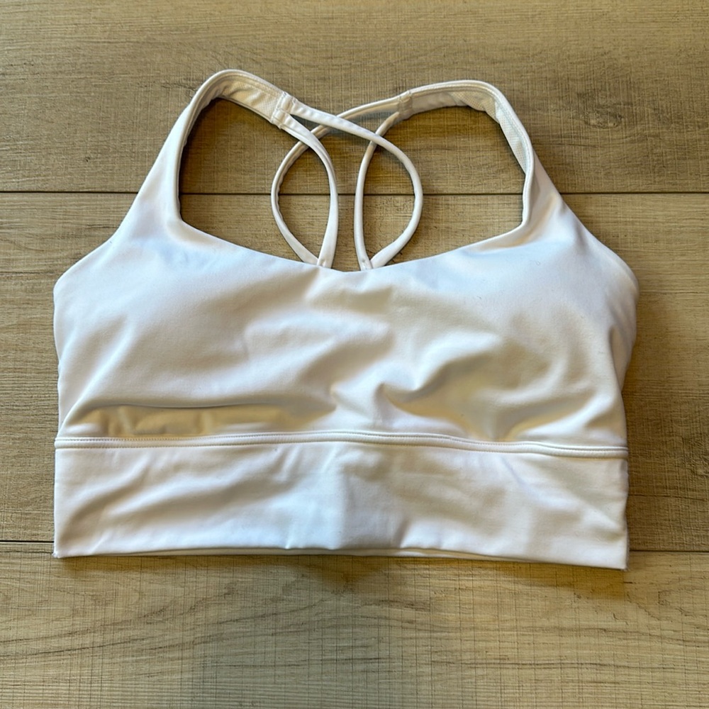 White all in motion target sports bra, size medium